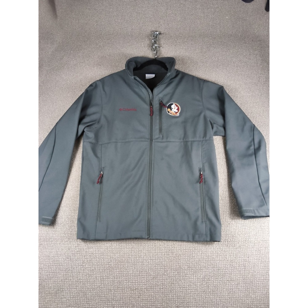 Columbia Florida State Seminoles Softshell Jacket Gray Full Zip Men's Large